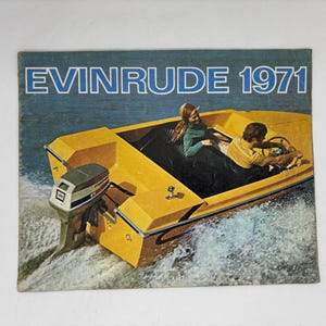 Evinrude 1971 Brochure, Evinrude 1971 Dealership Brochure, Vintage Evinrude Boat Brochure, Evinrude 71 Triumph 60 Brochure, Evinrude V-Magic