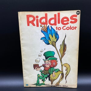 1971 Raadsels om kleurboek te kleuren, Raadsels om kleurboek te kleuren, New Old Stock Raadsels om kleurboek te kleuren, Vintage raadsels om te kleuren