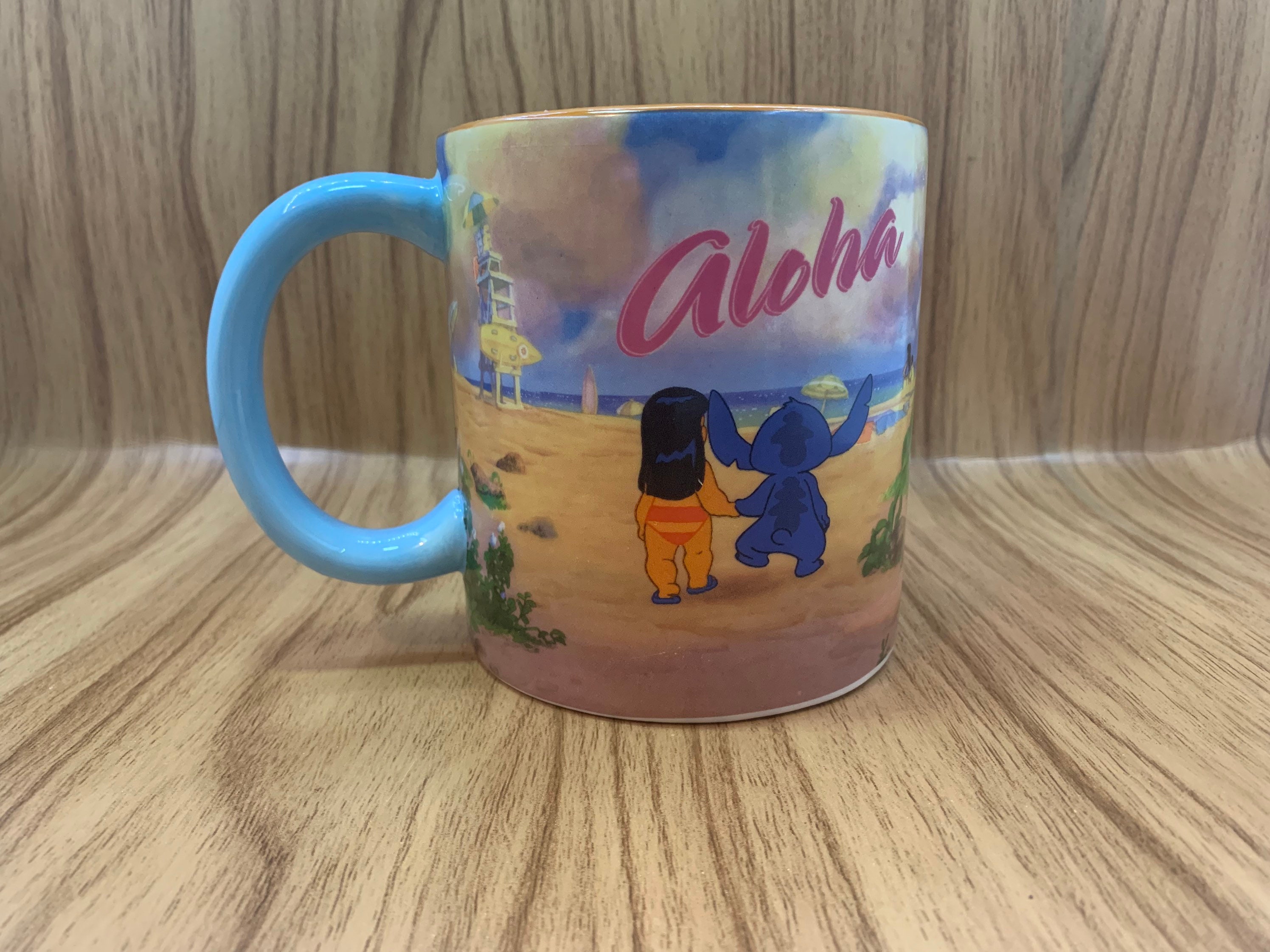 Disney Lilo and Stitch Aloha 14oz Coffee Mug / Cup,blue with Blue  Interiorspin