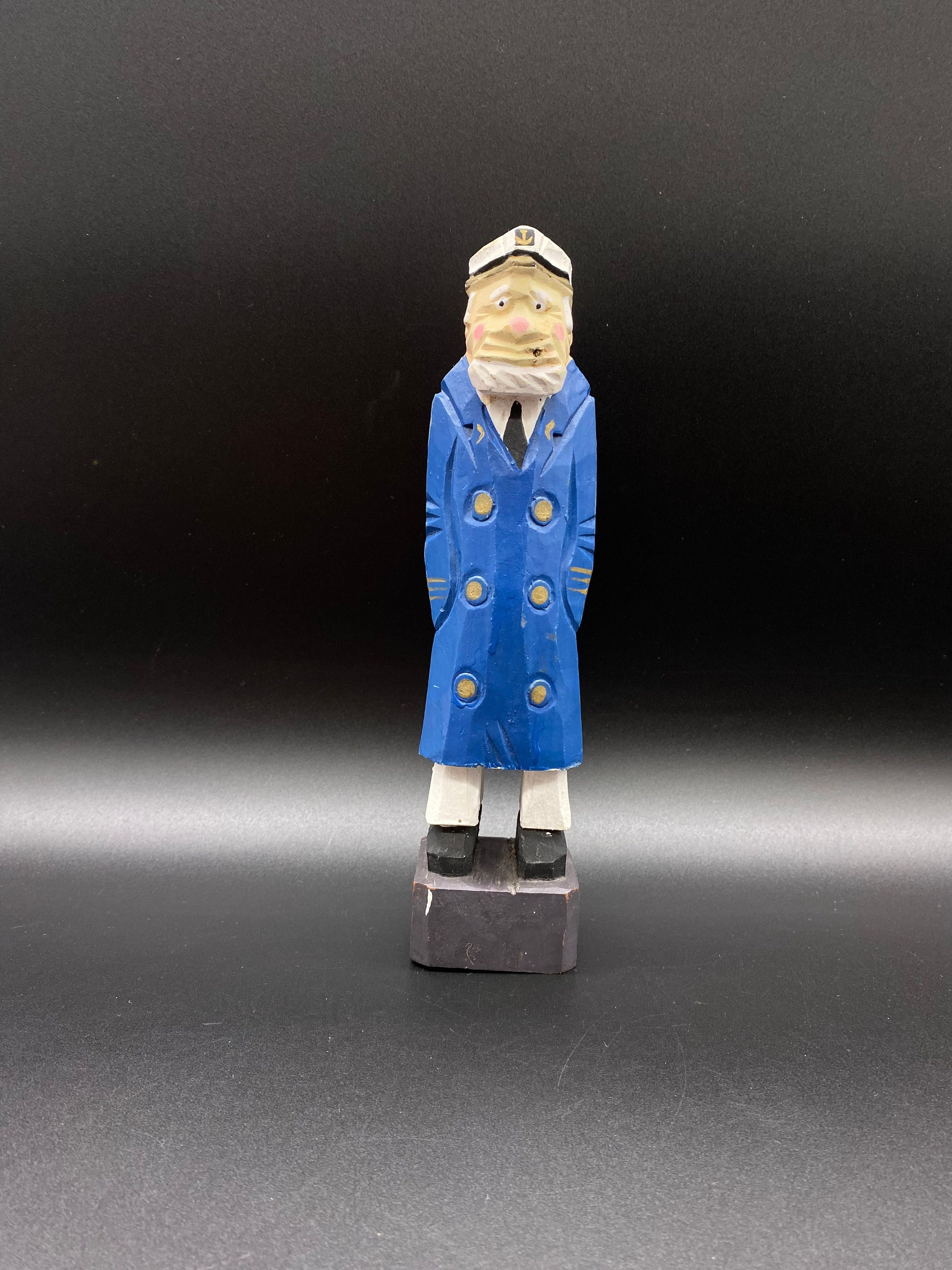 Vintage Fisherman Wood Carving Figures, Nautical Wooden Carvings, Sea Captain Figure, Hand Carved Wooden Sailor Figurine, Collector Figures