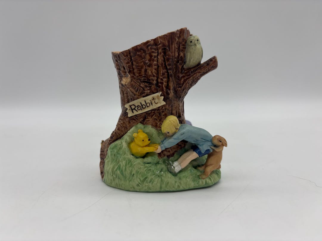 Pooh Box Rabbit Vintage Disney Classic Pooh Hinged Diorama Trinket Box Stuck at Rabbits ...