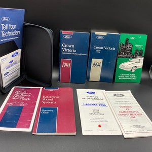 1994 Crown Victoria Owners Guide & Operating Manual, 1994 Crown Victoria Owners Package of Books for Vehicle, 1994 Crown Victoria Police Car