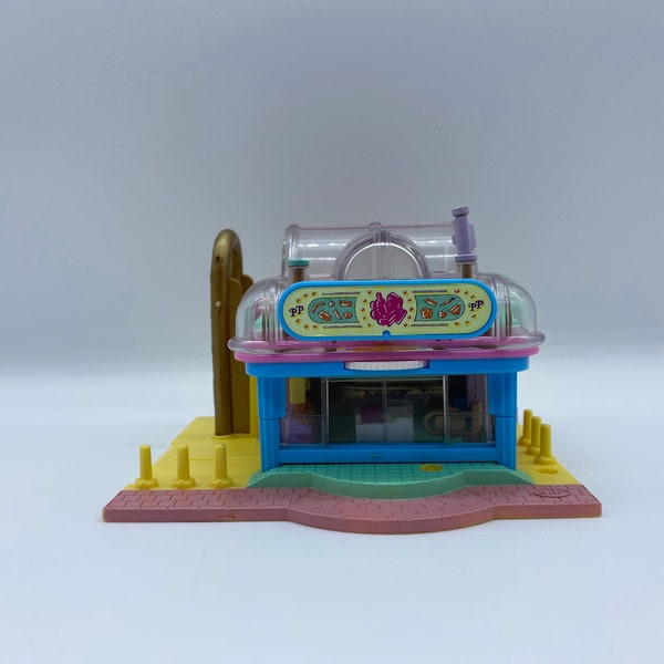 Vintage Polly Pocket Light Up Grocery Store, 1995 Polly Pocket SuperMarket with 3 Play Levels and Light Up Function, 1995 Bluebird Toys PP