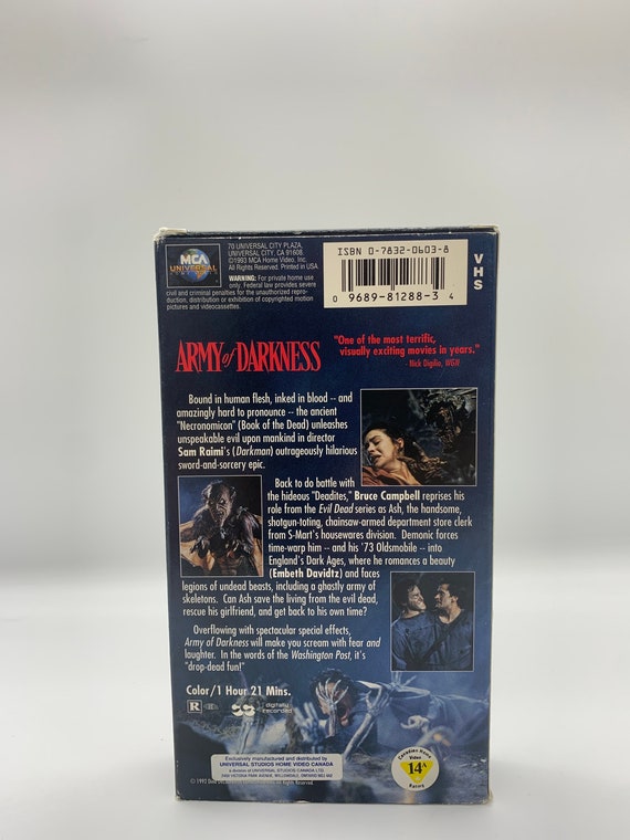 Vintage Sam Raimi the Evil Dead 2 VHS Movie Tape Video 