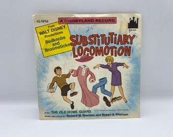 A Disneyland Record Substitutiary Locomotion,  Vintage 1971 Bedknobs and Broomsticks Substitutiary Locomotion 45RPM, The Old Home Guard 45