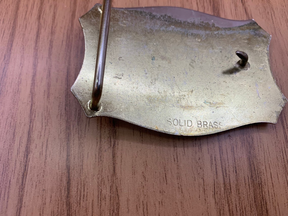 Vintage Solid Brass Oil Rig Belt Buckle Ornate Oil Field Etsy