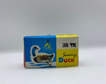 Vintage Wind Up Tin Clockwork Swimming Duck, Swimming Duck Clockwork MS 042, 4” Swimming Tin Duck, Vintage Tin Duck, Vintage Tin Duck Toy