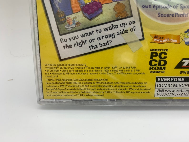 Vintage SpongeBob SquarePants Operation Krabby Patty Game Windows 95/98 PC Cd ROM Windows ME, 2001 SpongeBob SquarePants Computer Game image 2