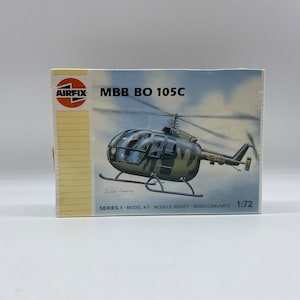 Airfix MBB BO 105C Serie 1 Model Kit 1:72, 1989 New Old Stock Airfix MBB Bo 105C Model Kit, Vintage Verzegelde Airfix Helikopter Model Kit