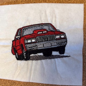 écusson de broderie Buick Regal vintage des années 80, écusson à coudre Buick Grand National rouge vintage des années 80, écusson de voiture fait maison, cadeau pour collectionneur Buick