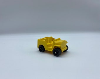 Vintage Viking-Plast Sweden Yellow Rubber Plastic Jeep, Viking-Plast Sweden No. 110 Yellow Jeep, VTG Viking Plast Yellow Rubber Jeep