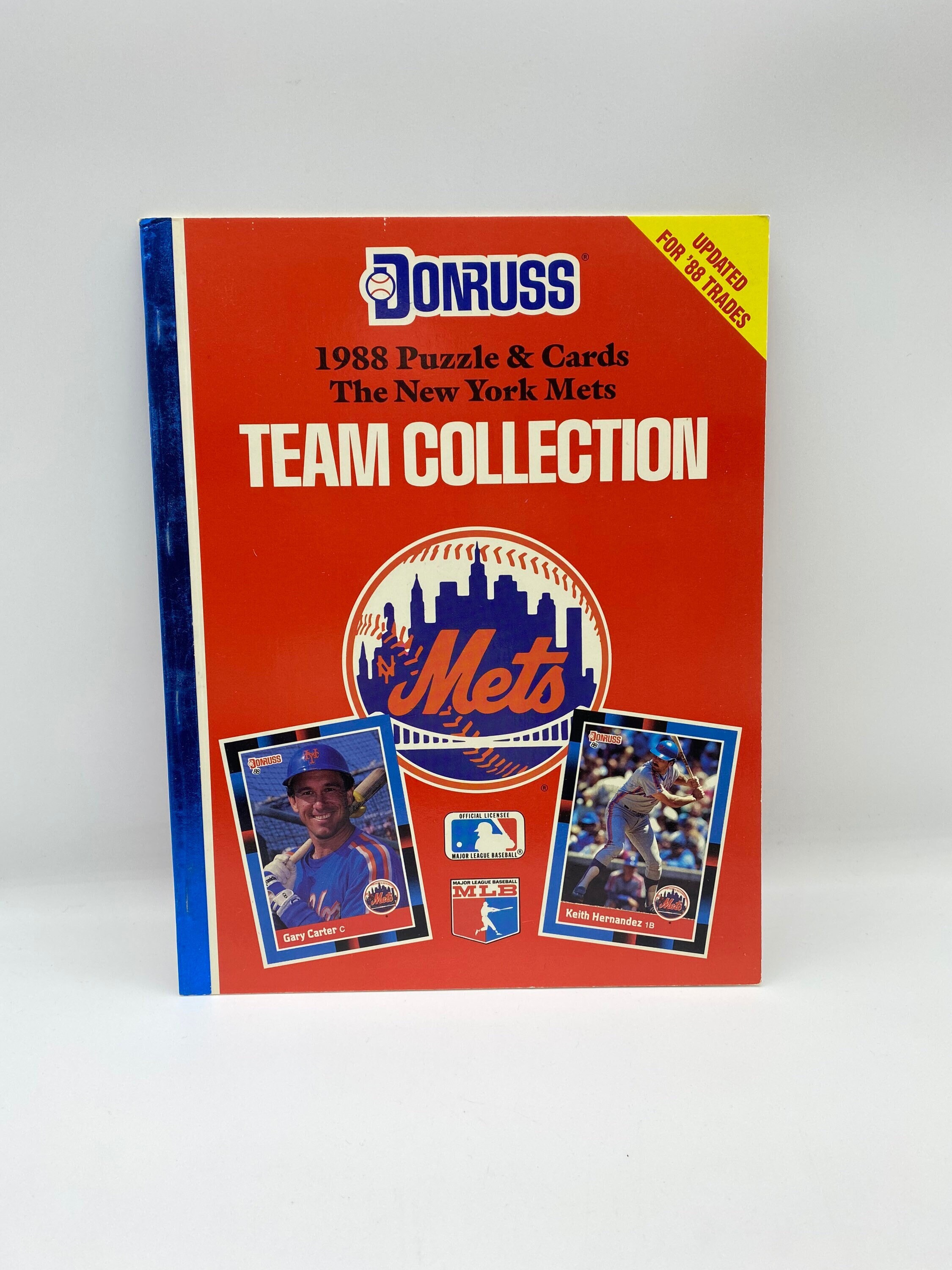 1988 UNCUT NEW YORK METS TEAM SET DONRUSS PUZZLE & 27 TRADING CARDS BOOKLET  at 's Sports Collectibles Store