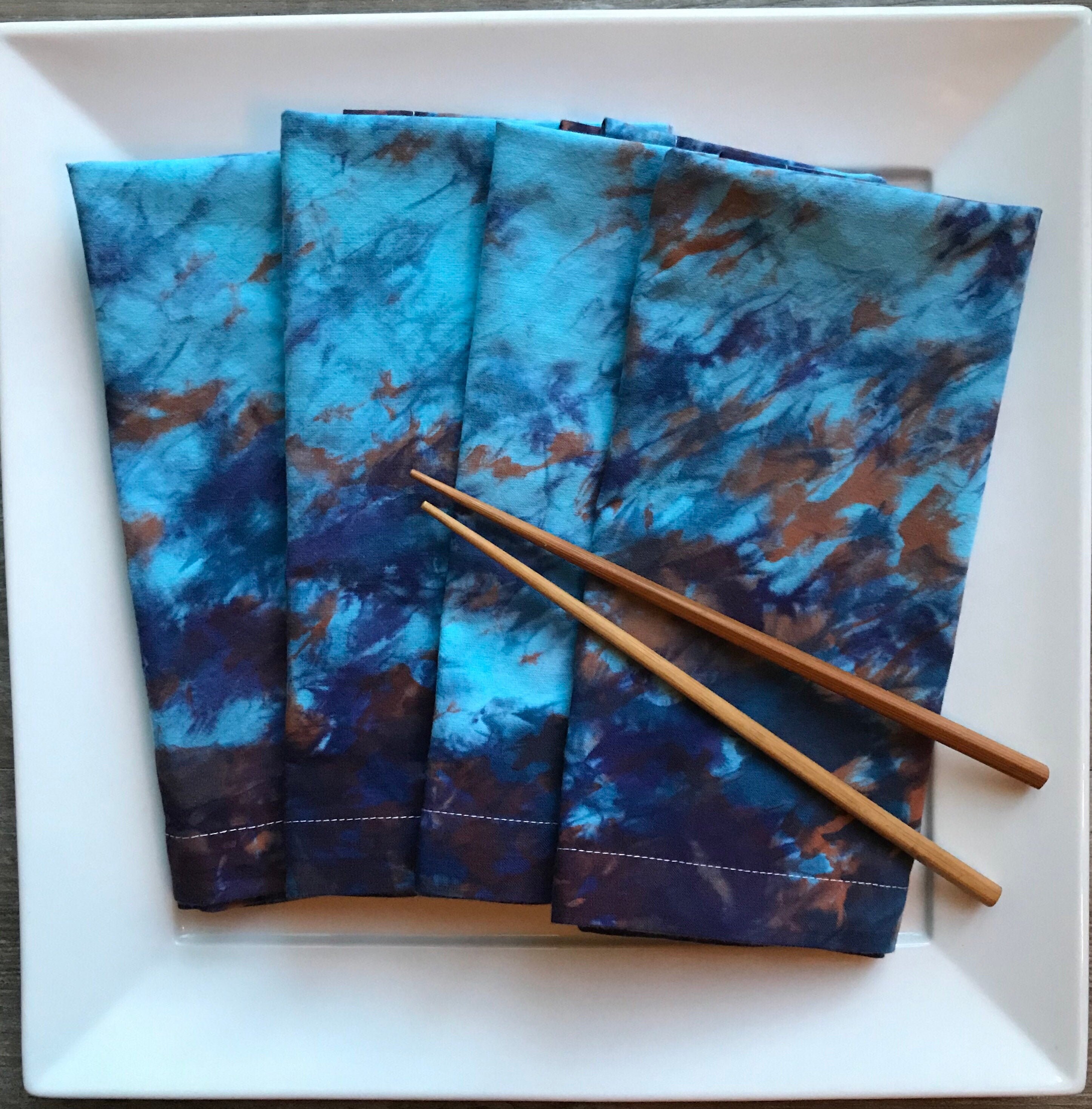 Shibori Tie Dye Napkins 20x20 Set of 4 8 or 12 India Cotton Etsy