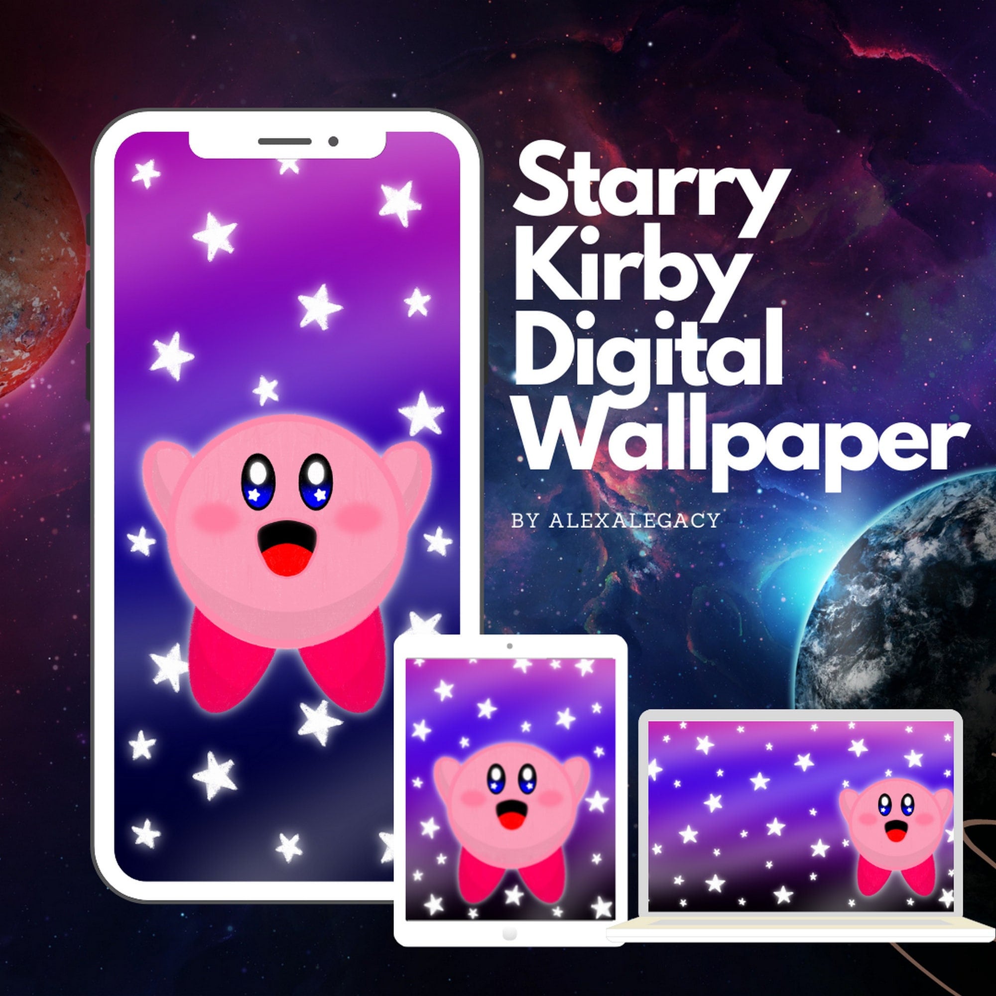 Funny Kirby Pattern Desktop Wallpaper - Cool Kirby Wallpaper 4k