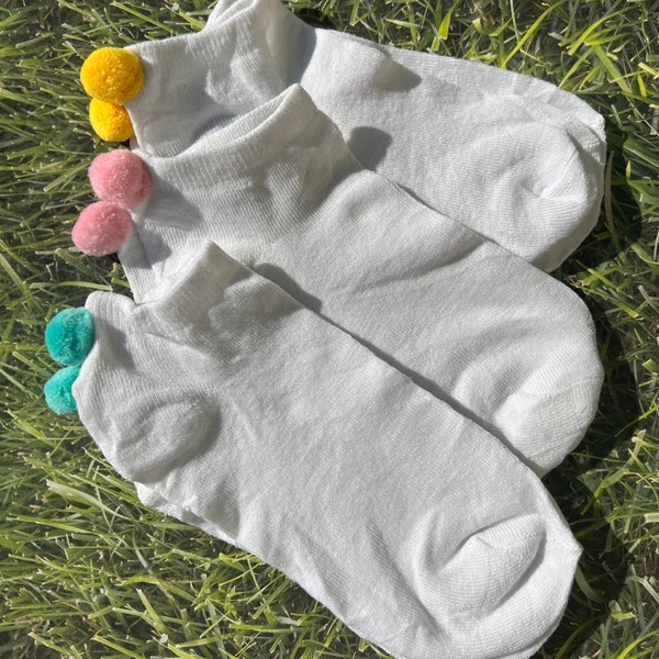 Pom Pom Socks Etsy