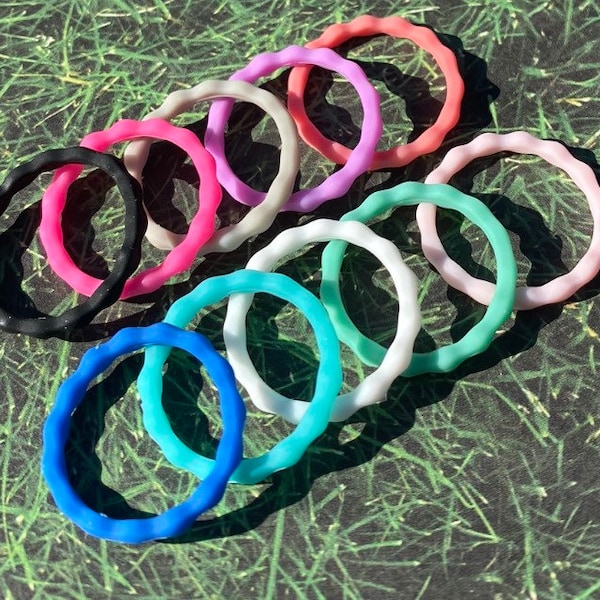 Wave Cute Stackable Silicone Rings, cute, stackable, water proof, eco friendly, non-toxic, medical grade, and a lot more while being trendy