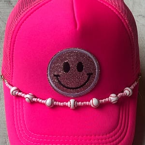 PINK Baseball Hat Chain, Hat Accessories, Hat Jewelry, Hat Chains, Fun, Trendy, Cute, Perfect Gifts