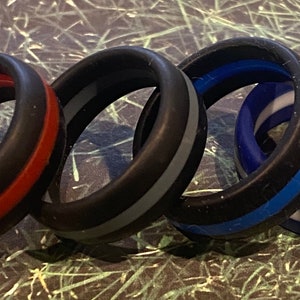 Fire, Law Enforcement, Support, Blue Awareness, Navy, Coastguards, EMS, Silicone Rings, water proof, eco friendly, non-toxic