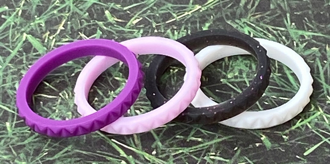 Diamond Cut Silicone Rings, Stackable, Water Proof, Wedding, Eco ...