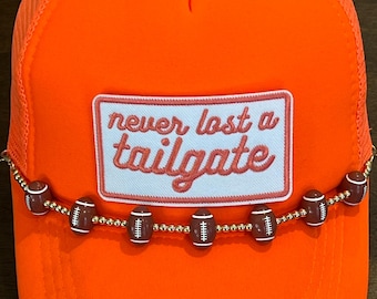 Nie verloren eine Tailgate Fußball Thema Aufnäher, Trucker Hat Patches, Kleidung, Taschen, Aufbügeln, Stickerei Patches, Spaß, niedlich