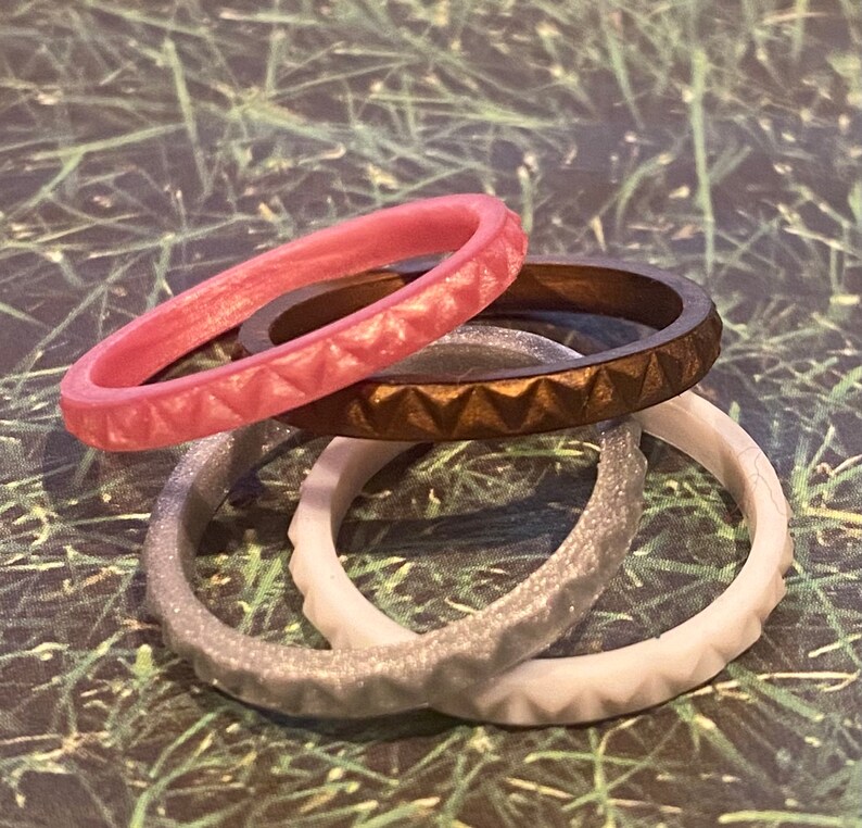 Diamond Cut Silicone Rings, 2mm Stackable, Water Proof, Wedding, Eco ...