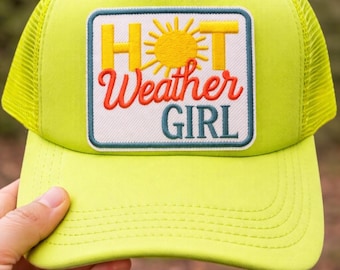 Hot Weather Girl Iron on Patch, perfect for the girls that thrive in Hot Weather, hats, bags, shirts, gifts