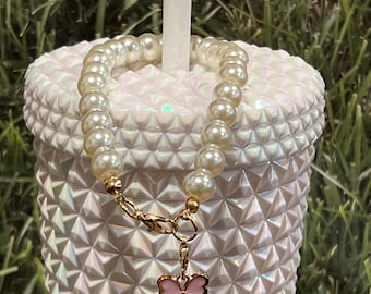 Pearl Pink Butterfly Cup Charm, Stanley Cup Accessories, Stanley Charms, Fun, Accessory, Stanley Accessories, Tumblers, Gifts