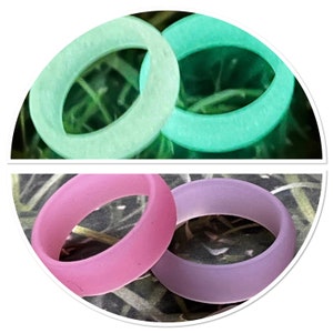 Glow In The Dark Silicone Rings, water proof, wedding, eco friendly, non-toxic, medical grade, and a lot more while being trendy