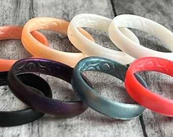 4mm Silicone Rings, Wedding Bands, Stackable, water proof, wedding, eco friendly, non-toxic, medical grade,  trendy