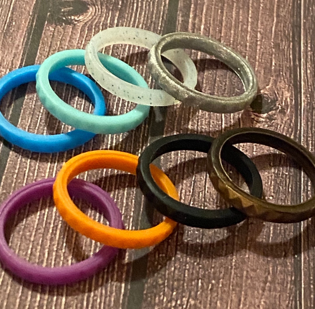 Diamond Cut Silicone Rings, Stackable, Water Proof, Wedding, Eco ...