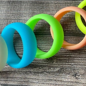 GLOW In the DARK Color Silicone Rings, Wedding Bands, Stackable, Water Proof, Wedding, Eco friendly, Non-Toxic, Medical Grade, trendy