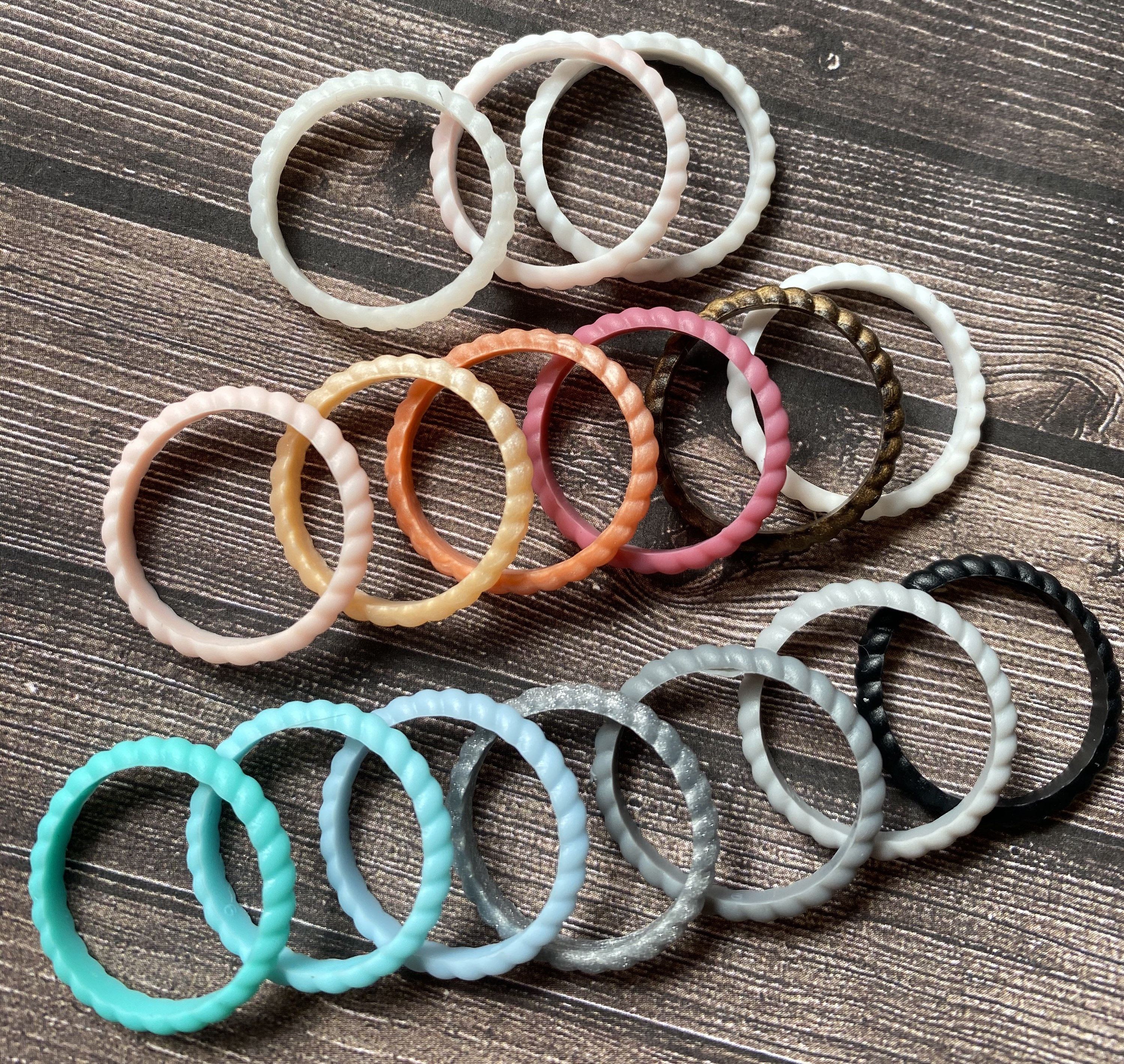 Braided Silicone Rings, stackable, water proof, eco friendly, non-toxic, medical grade, and a lot more while being trendy