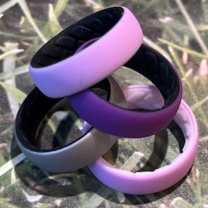 2-Schicht-Silikonringe, Eheringe, Stapelbar, wasserdicht, Hochzeit, umweltfreundlich, ungiftig, medizinische Qualität