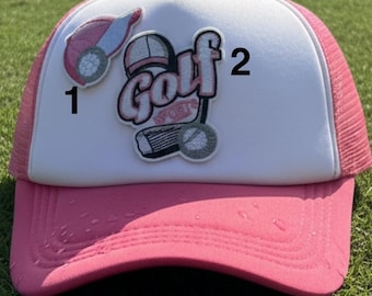 Golf Iron On Patches, Trucker Hat Patches, Clothing, bags, Embroidery Patches, Fun, Cute