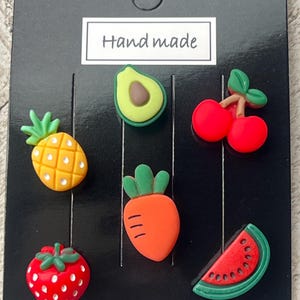 Wine Markers Set of 6 Fruit/Veggie Charms, Stemless Glasses, Glass Charms, Great Gifts, Hostess Gifts, Fun, Wine, Drinks, Housewarming