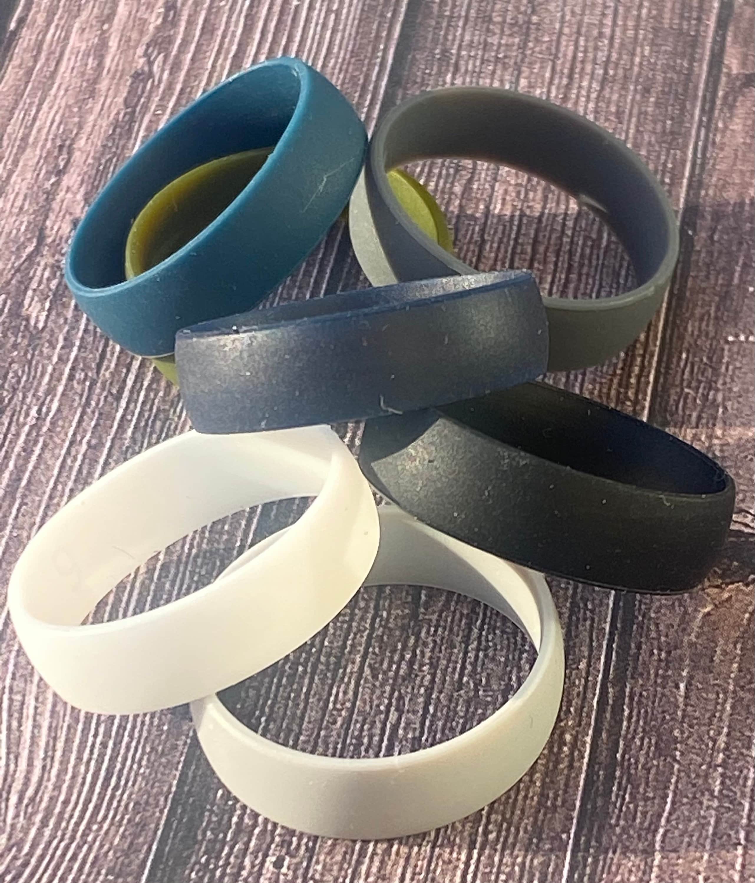 Thinner Band Silicone Rings Stackable Water Proof Wedding Etsy