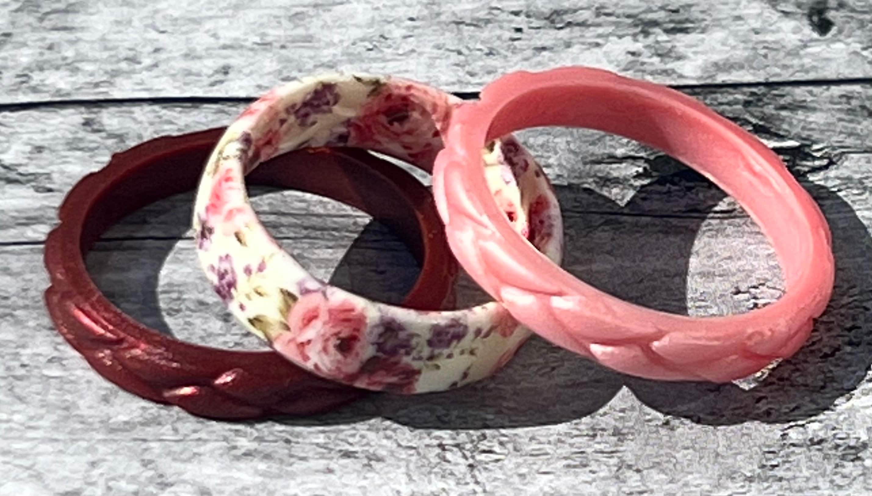 Vintage Floral Silicone Ring Stackable Durable Wedding Eco