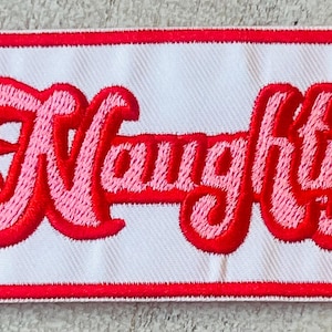NAUGHTY Christmas Iron On  Hat Patch, Trucker Hat Patches, Clothing, bags, Iron Ons, Embroidery, Fun, Hat Parties, Cute