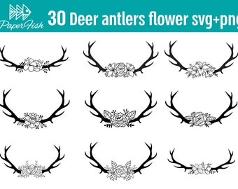 Free Free 296 Svg File Floral Antler Svg Free SVG PNG EPS DXF File