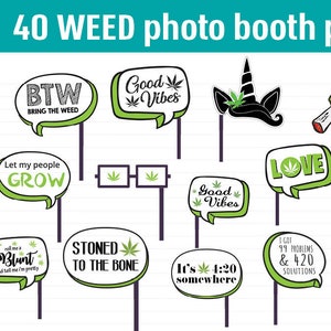 40 Weed Cannabis Sign Photo Props Marijuana Cannabis 420 Photo Booth ...