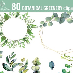 80 Watercolor Gold Frame Clipart Eucalyptus Vintage Greenery Wreath ...