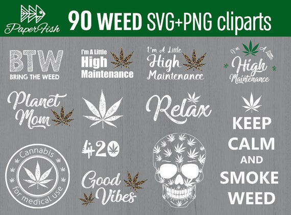 Download Weed Cannabis Bundle Svg Png Clipart 90 Files Marijuana Svg Etsy