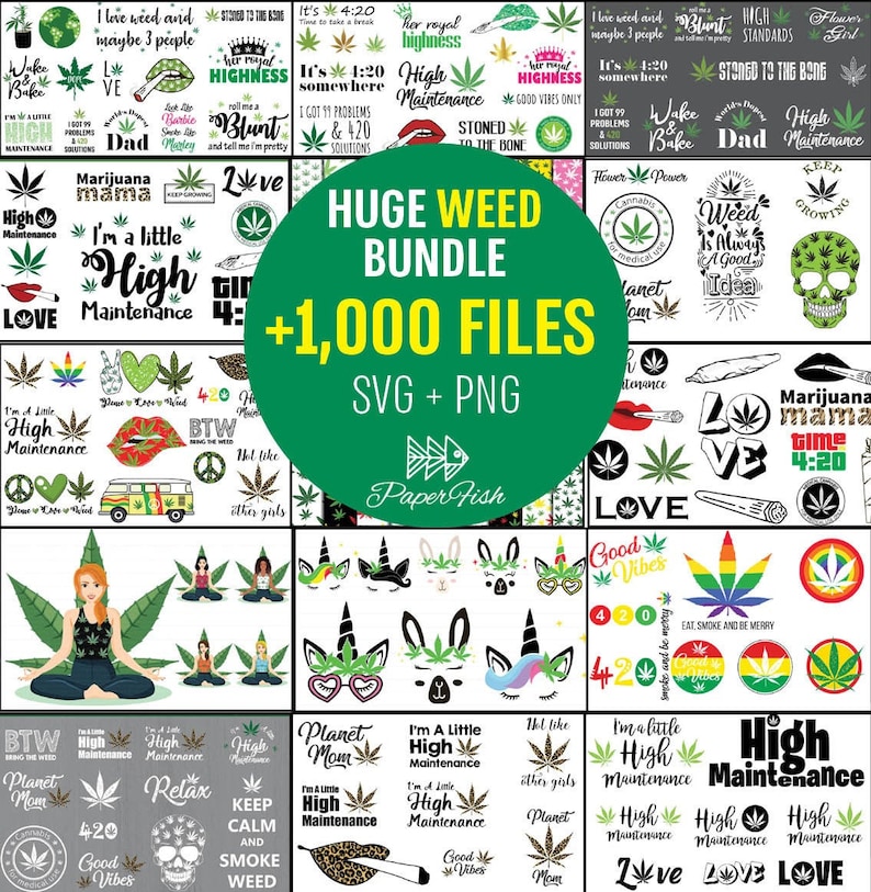 Download HUGE BUNDLE Weed Cannabis cliparts SVG png clipart more ...