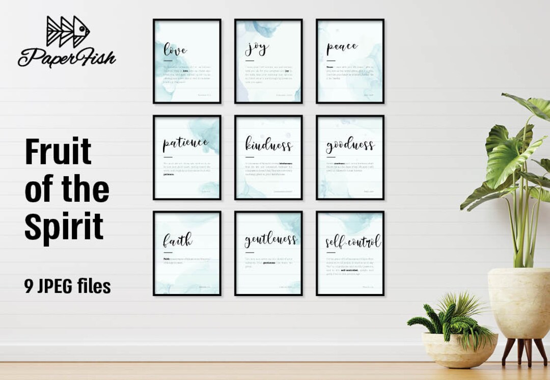 Fruit of the Spirit Wall Art Galatians 5 22 Bible Verse - Etsy