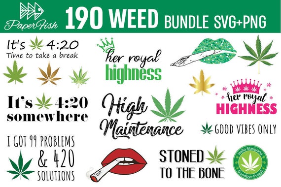 Download 95 Svg And 95 Png Weed Cannabis Bundle Clipart Marijuana Svg Etsy