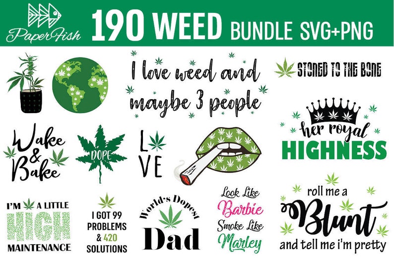 Download 95 svg and 95 png Weed Cannabis bundle clipart Marijuana ...