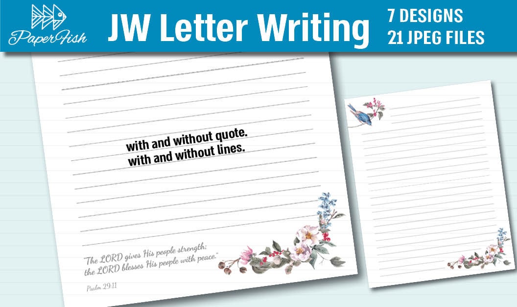 JW Letter Writing Stationery JW Letter Writing Notepad JW Etsy