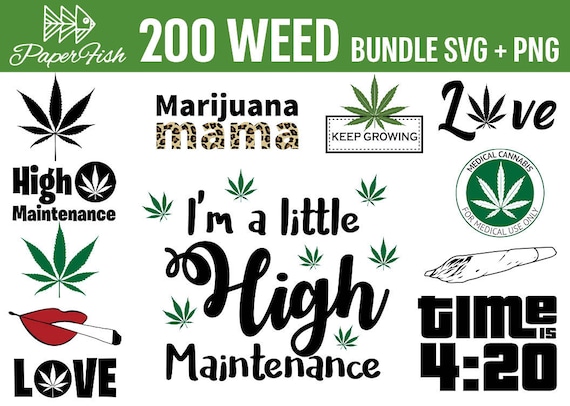 Download Weed Cannabis Bundle Svg Png Clipart 200 Files Marijuana Svg Etsy