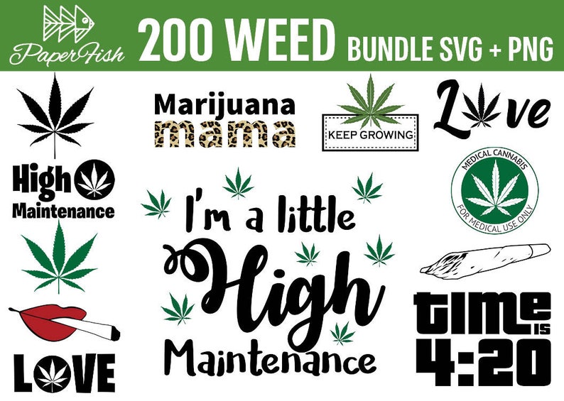 Download HUGE BUNDLE Weed Cannabis cliparts SVG png clipart more than | Etsy