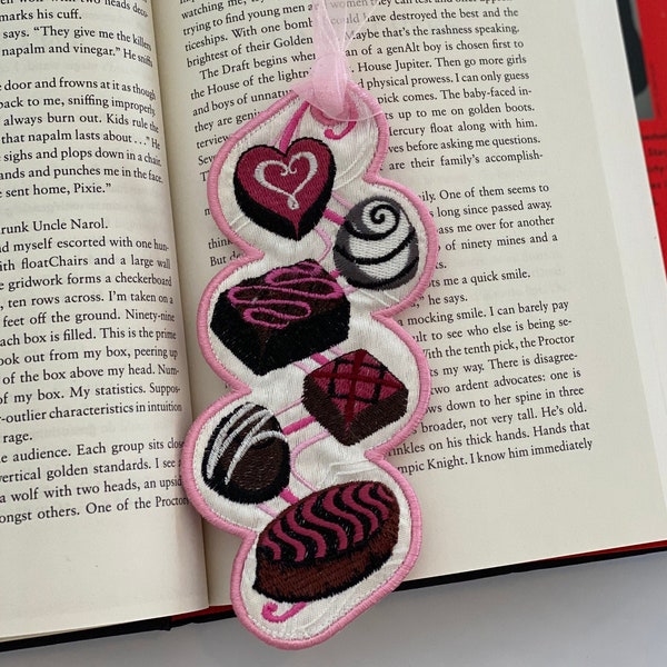 Personalised Chocolate Swirl Embroidered Bookmark